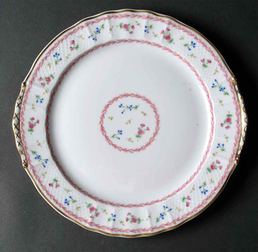 Artois Rose Handled Cake Plate by Bernardaud-1