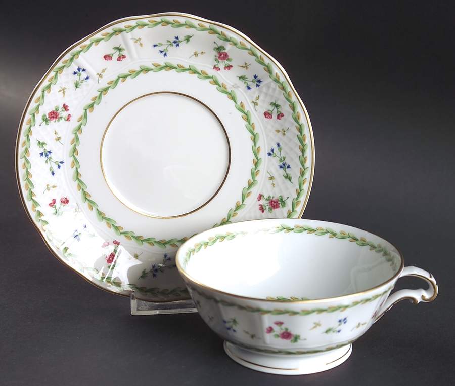 Artois Vert (Versailles Shape) Breakfast Cup & Saucer Set by Bernardaud-1