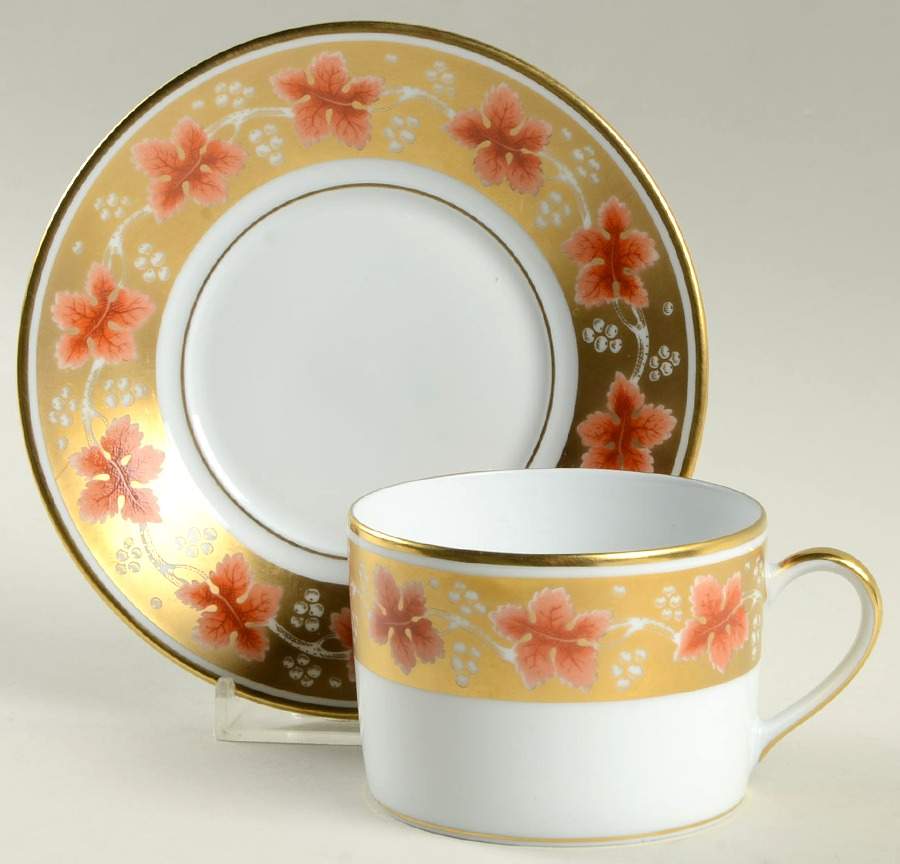 Bacchanale Flat Cup & Saucer Set by Bernardaud-1