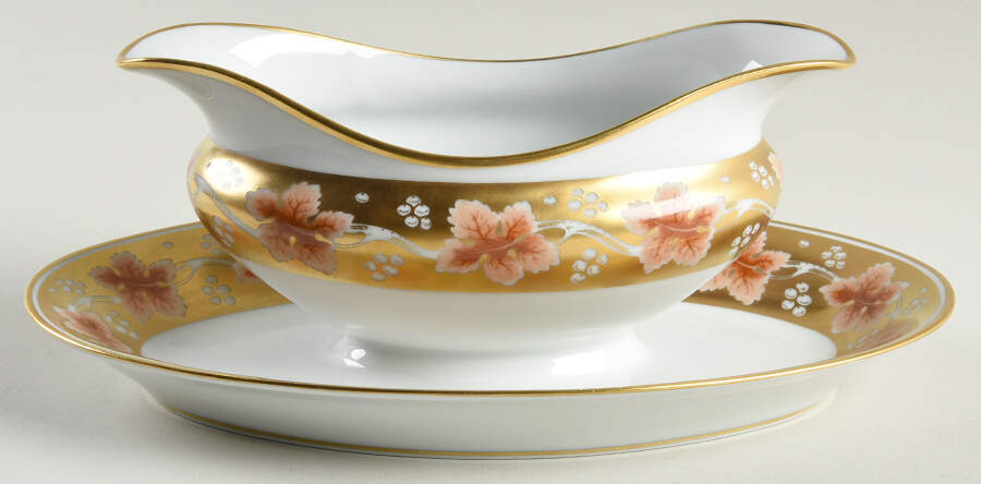 Bacchanale Gravy Boat with Attached Underplate by Bernardaud-1