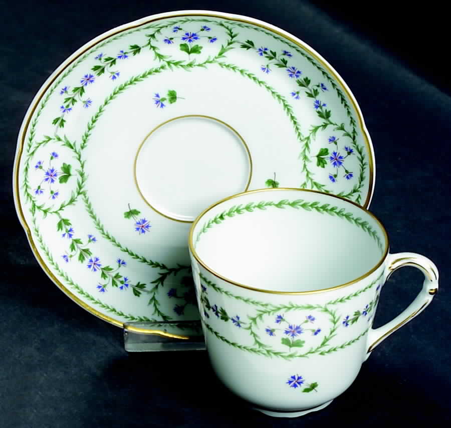 Barbeaux Flat Demitasse Cup & Saucer Set by Bernardaud-1