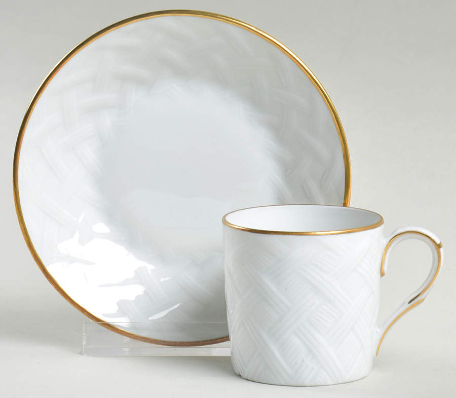 Baudelaire Flat Demitasse Cup & Saucer Set by Bernardaud-1