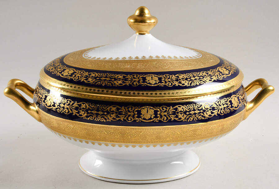 Beaugency Cobalt Oval Tureen & Lid by Bernardaud-1