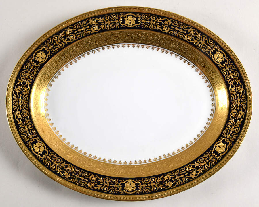 Beaugency Cobalt 13" Oval Serving Platter by Bernardaud-1