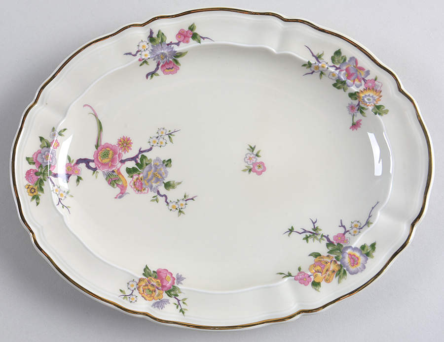 Bengali (Cream, Regence) 11" Oval Serving Platter by Bernardaud-1