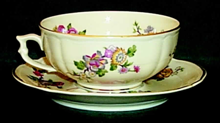 Bengali (Cream, Regence) Breakfast Cup & Saucer Set by Bernardaud-1