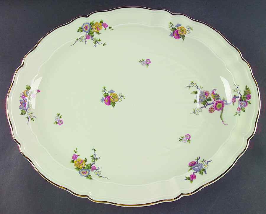Bengali (Cream, Regence) 17" Oval Serving Platter by Bernardaud-1