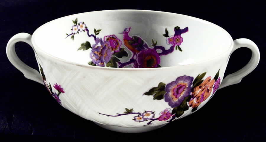 Bengali (White, Vannerie) Flat Cream Soup Bowl by Bernardaud-1