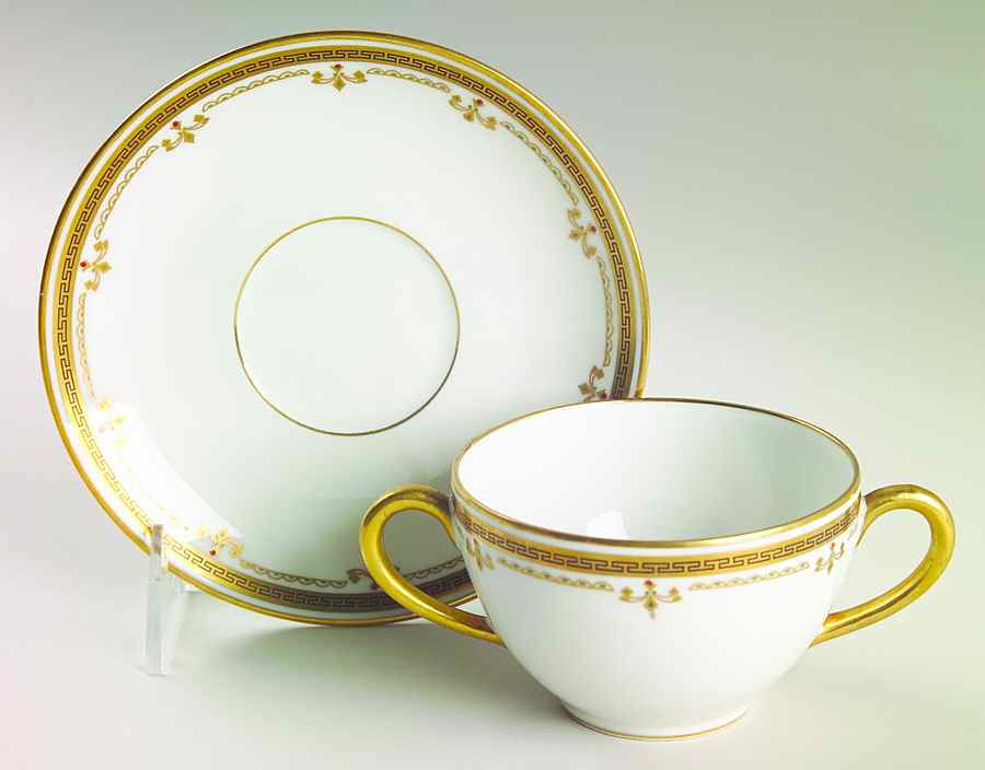 BER10 Flat Bouillon Cup & Saucer by Bernardaud-1