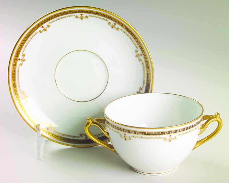 BER10 Flat Bouillon Cup & Saucer by Bernardaud-1