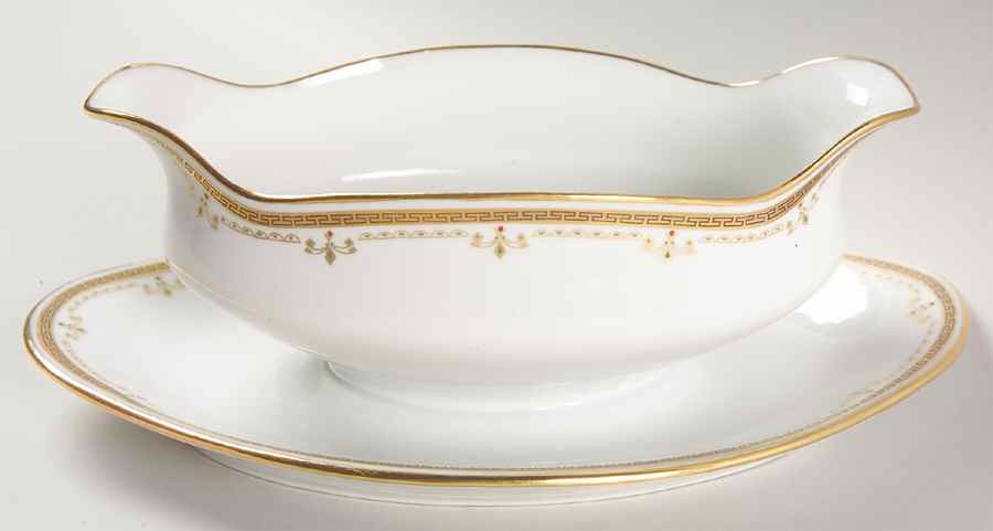 BER10 Gravy Boat with Attached Underplate by Bernardaud-1