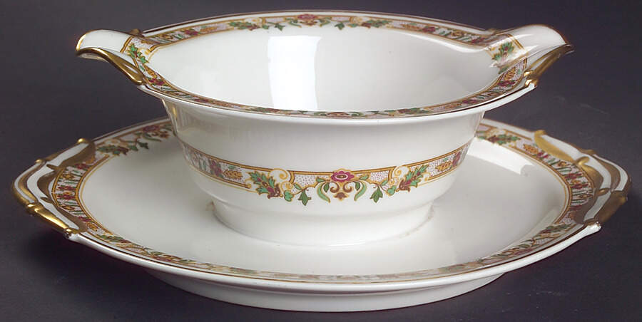BER104 Gravy Boat with Attached Underplate by Bernardaud-1