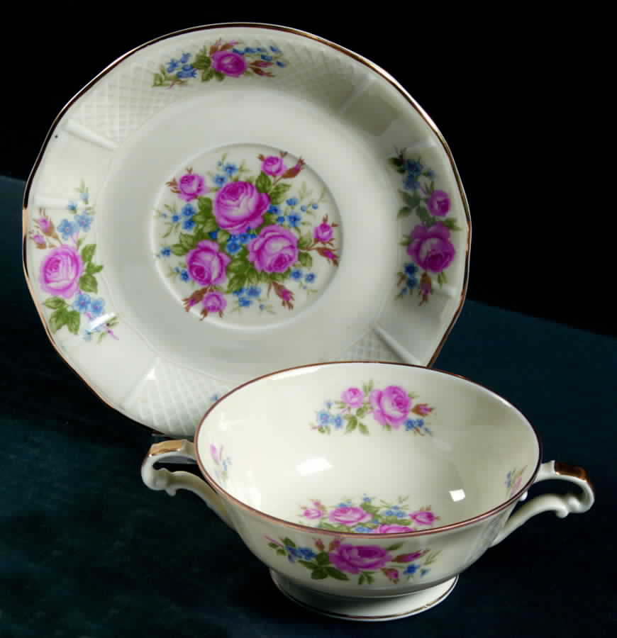 BER12 Footed Cream Soup Bowl & Saucer Set by Bernardaud-1