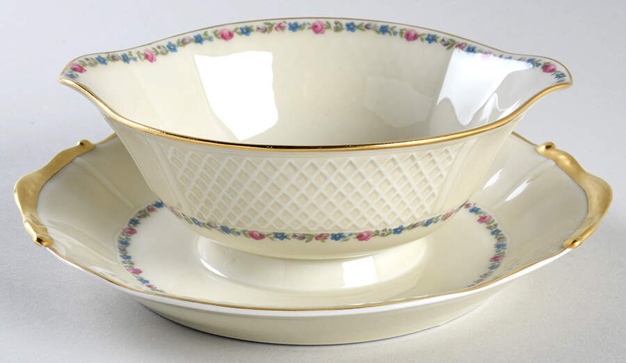 BER124 Gravy Boat with Attached Underplate by Bernardaud-1