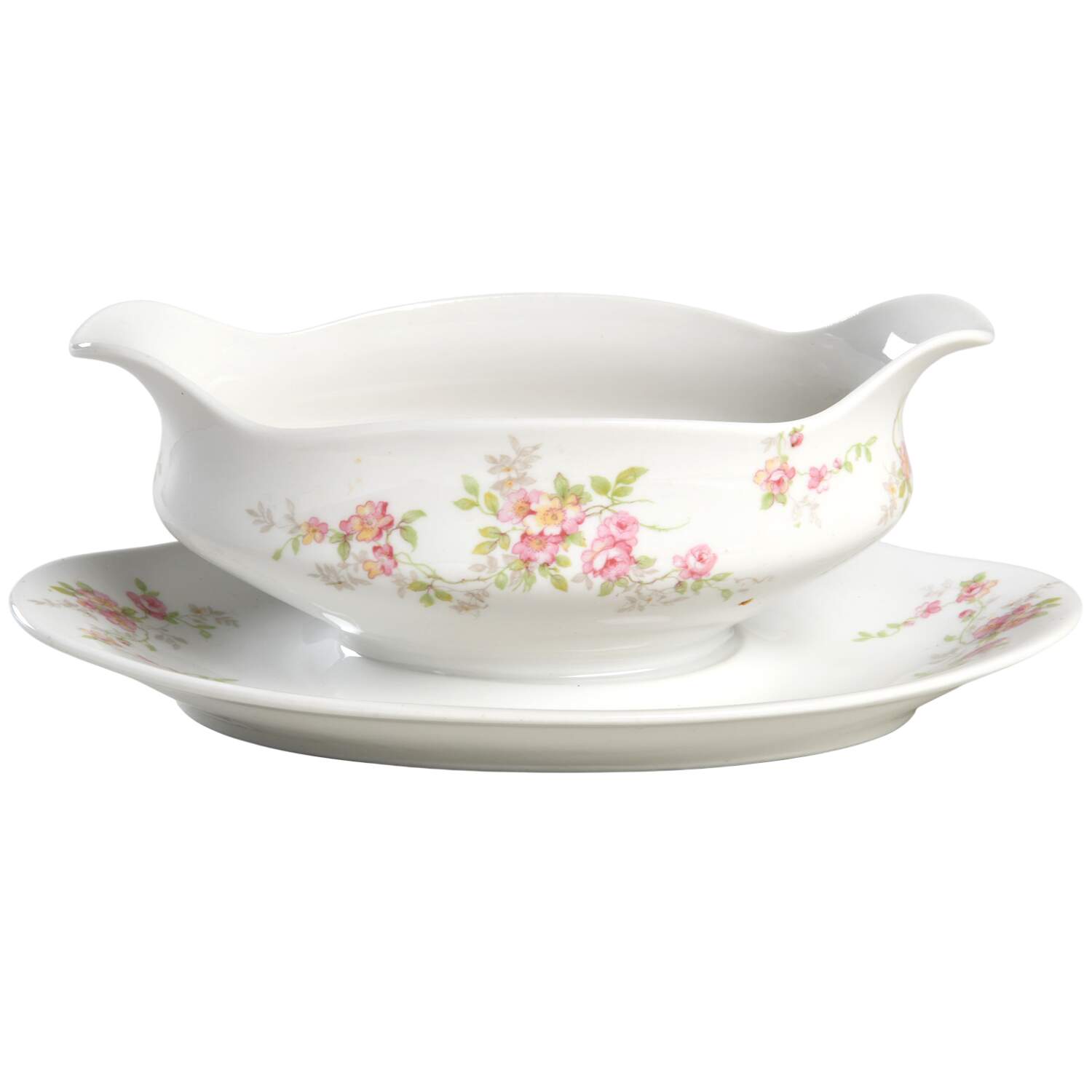 BER130 Gravy Boat with Attached Underplate by Bernardaud-1