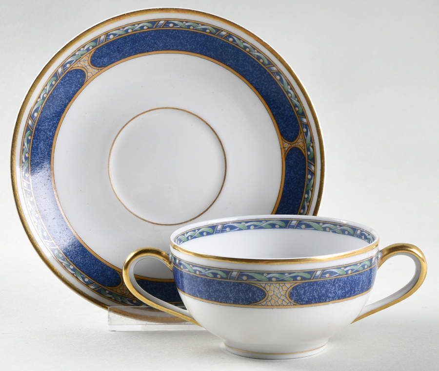 BER27 Flat Bouillon Cup & Saucer by Bernardaud-1