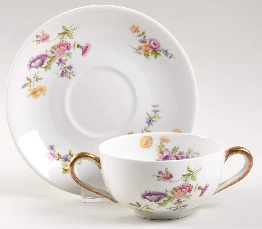 BER3 Flat Bouillon Cup & Saucer by Bernardaud-1