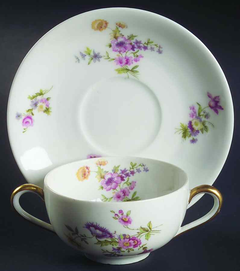 BER3 Flat Bouillon Cup & Saucer by Bernardaud-1
