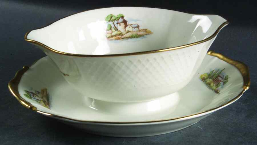 BER4 Gravy Boat with Attached Underplate by Bernardaud-1