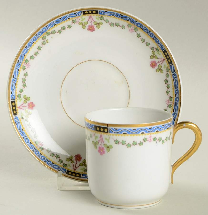 BER45 Flat Demitasse Cup & Saucer Set by Bernardaud-1