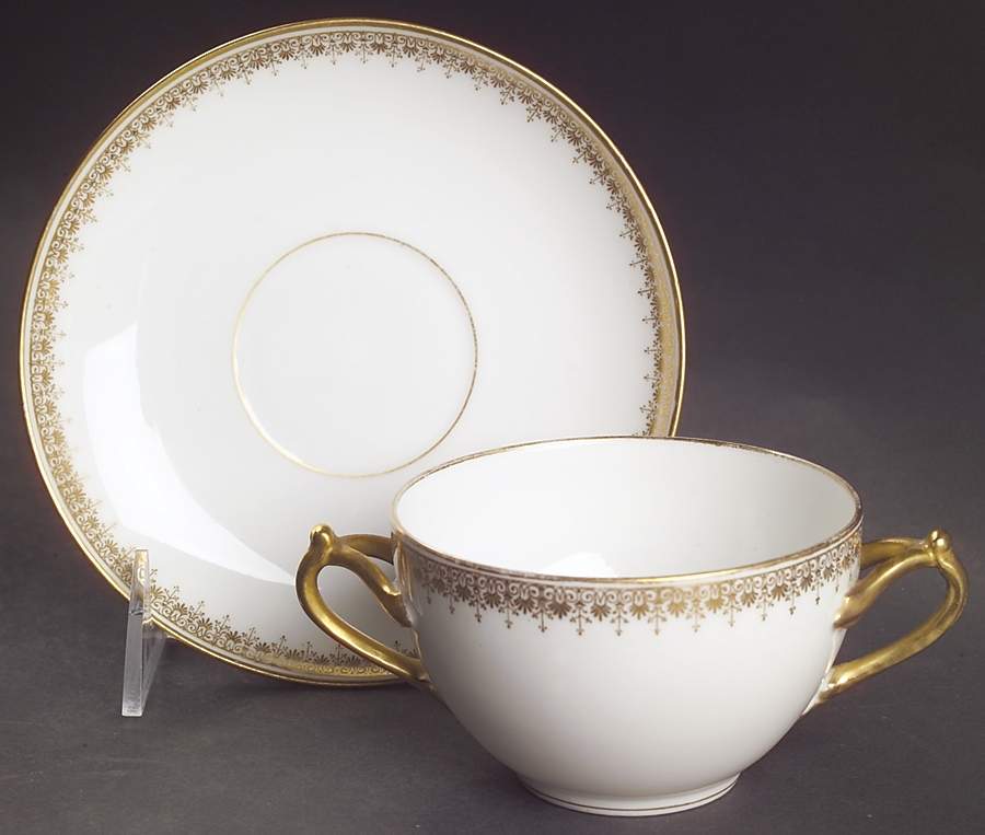 BER48 Flat Bouillon Cup & Saucer by Bernardaud-1