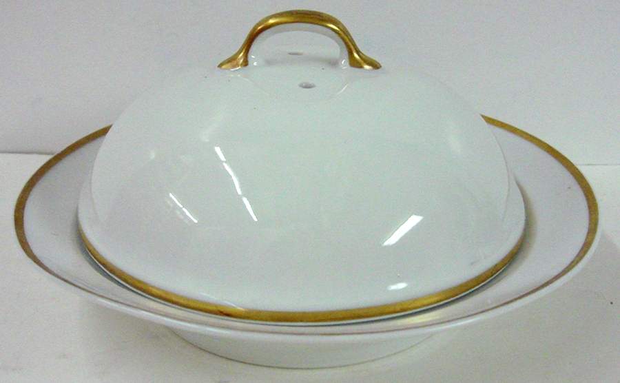 BER69 Round Covered Butter with Strainer by Bernardaud-1