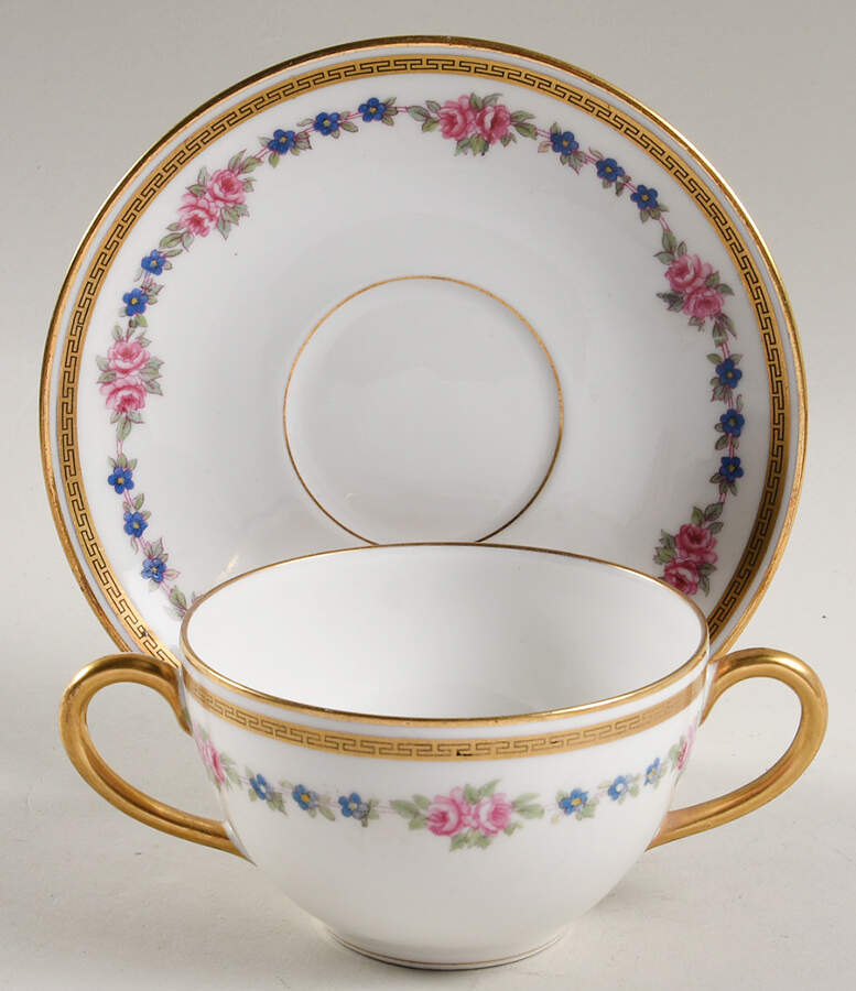 BER7 Flat Bouillon Cup & Saucer by Bernardaud-1