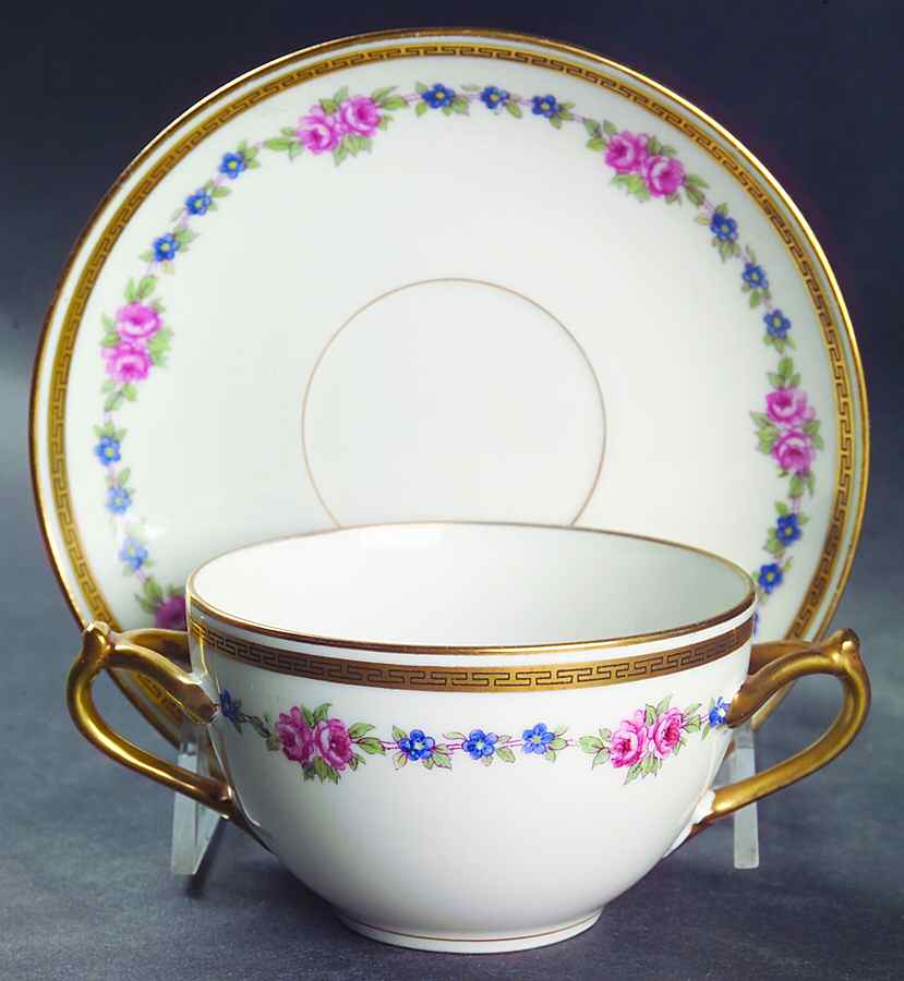 BER7 Flat Bouillon Cup & Saucer by Bernardaud-1