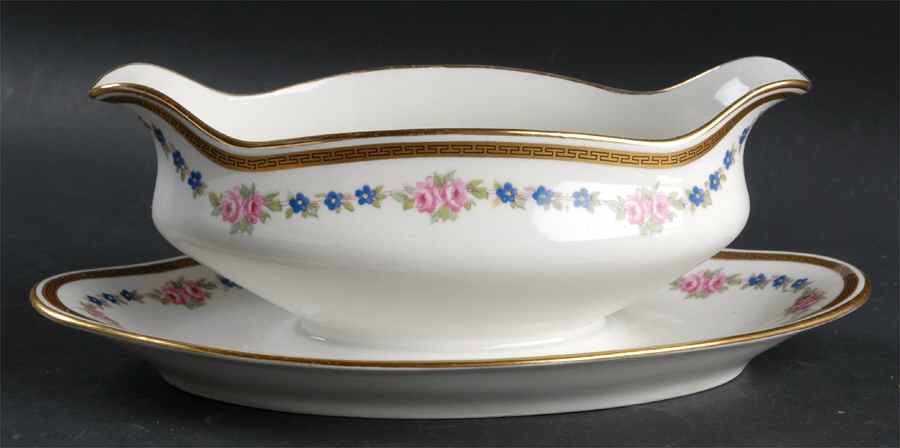 BER7 Gravy Boat with Attached Underplate by Bernardaud-1