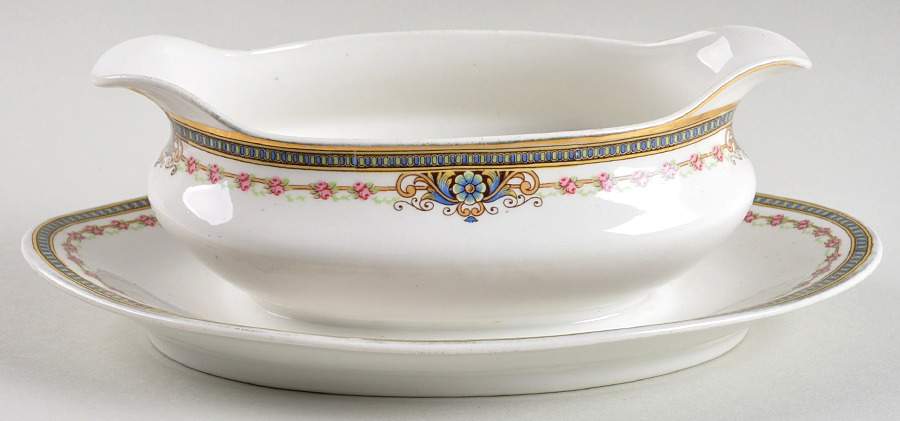BER8 Gravy Boat with Attached Underplate by Bernardaud-1