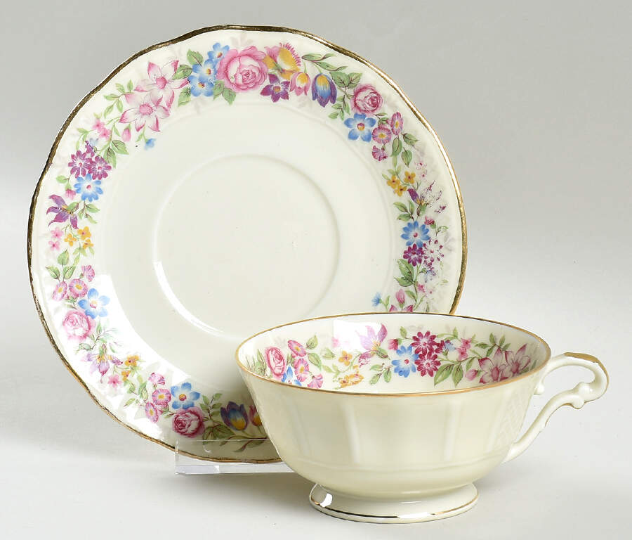 BER86 Footed Cup & Saucer Set by Bernardaud-1