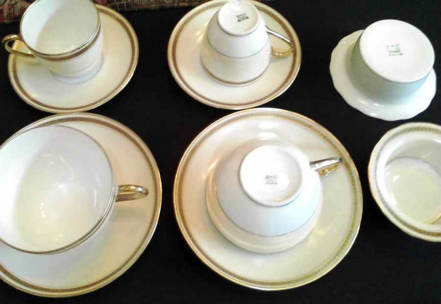 BER9 Footed Cup & Saucer Set by Bernardaud-1