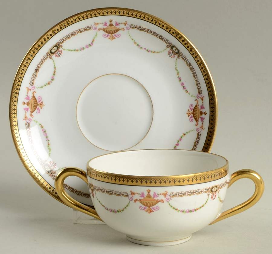BER99 Flat Bouillon Cup & Saucer by Bernardaud-1