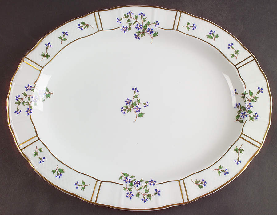 Bleuets 15" Oval Serving Platter by Bernardaud-1