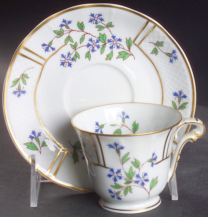 Bleuets Footed Demitasse Cup & Saucer Set by Bernardaud-1