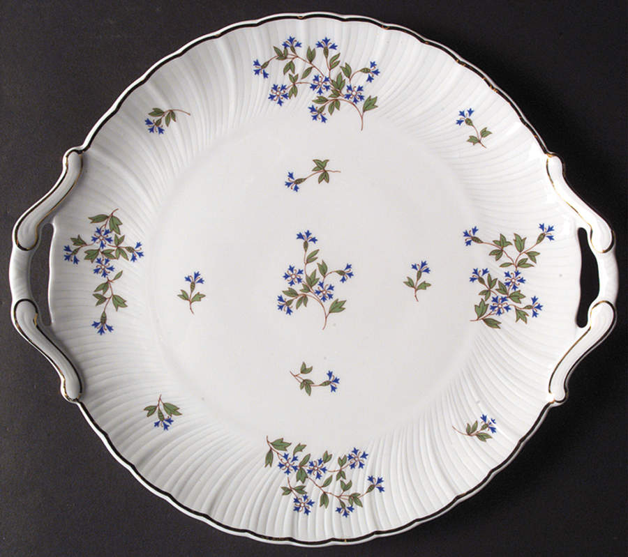 Bleuets Handled Cake Plate by Bernardaud-1