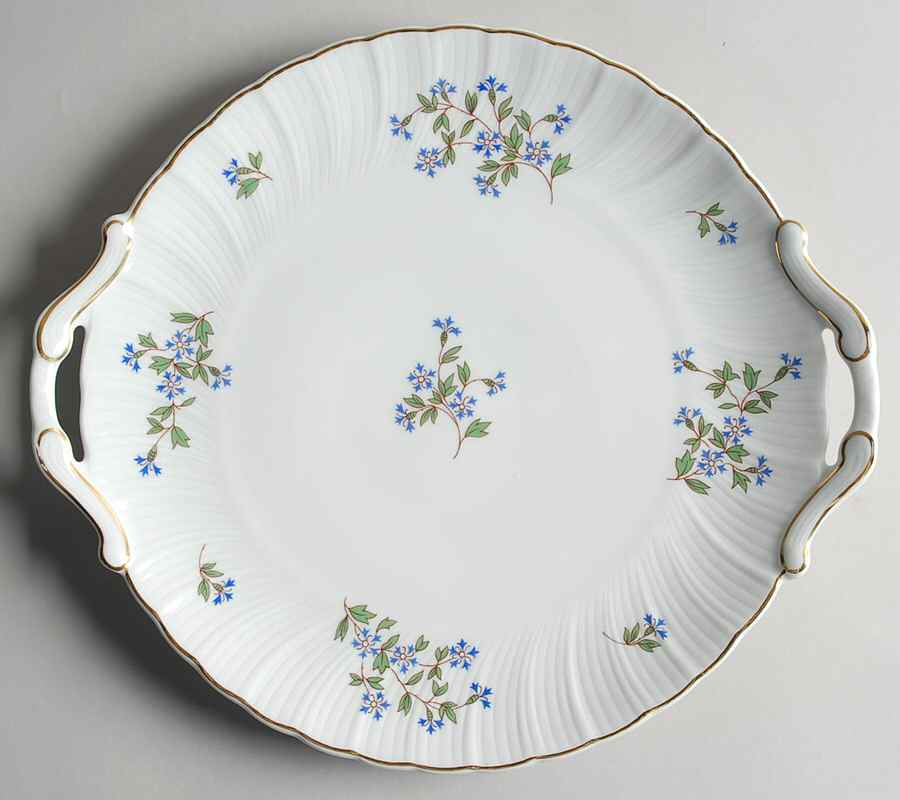 Bleuets Handled Cake Plate by Bernardaud-1