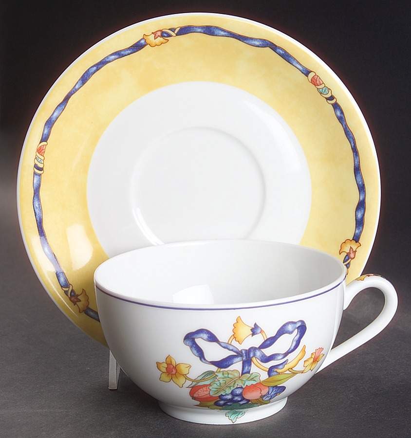 Borghese Jumbo Cup & Saucer Set by Bernardaud-1