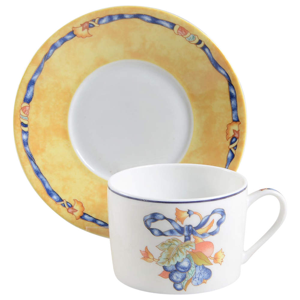 Borghese Flat Cup & Saucer Set by Bernardaud-1