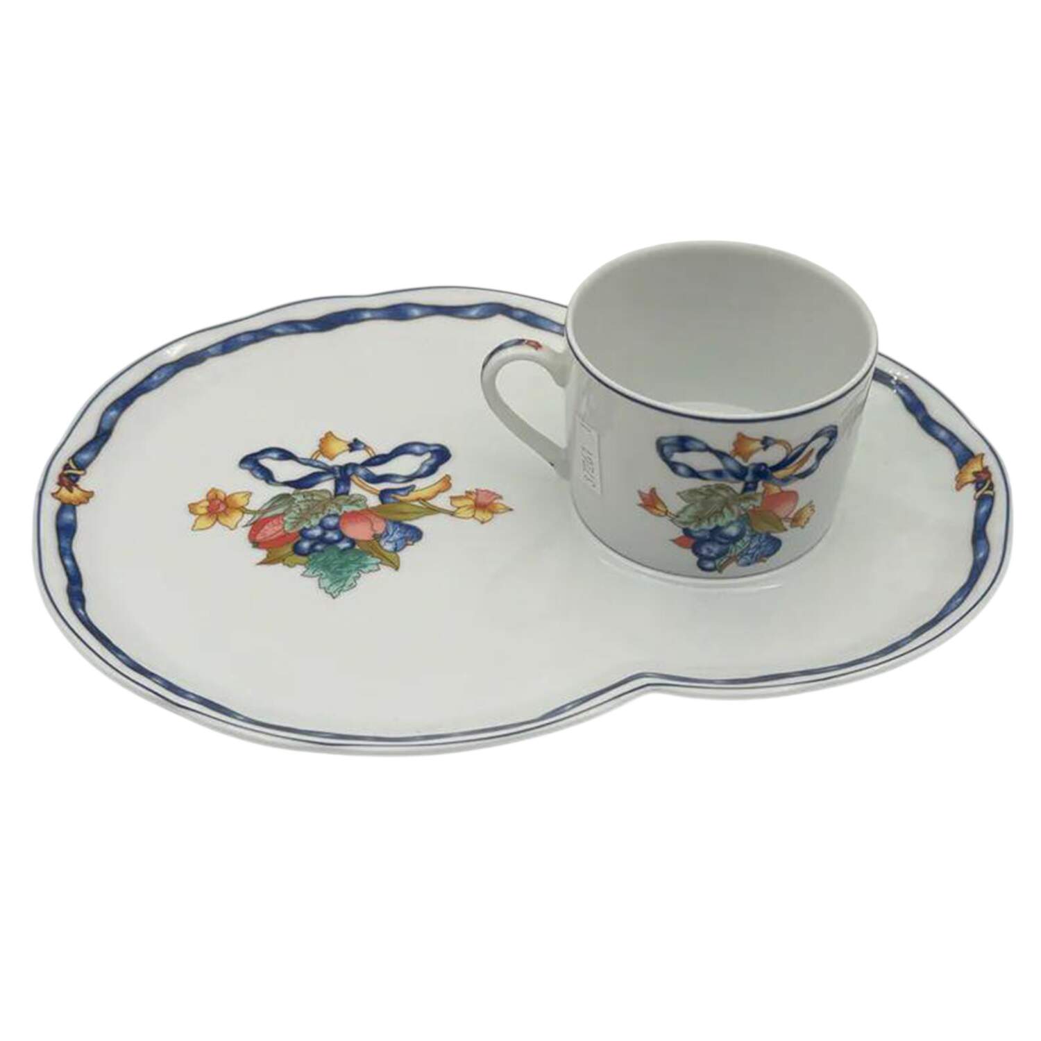 Borghese Snack Plate & Regular Flat Cup by Bernardaud-1
