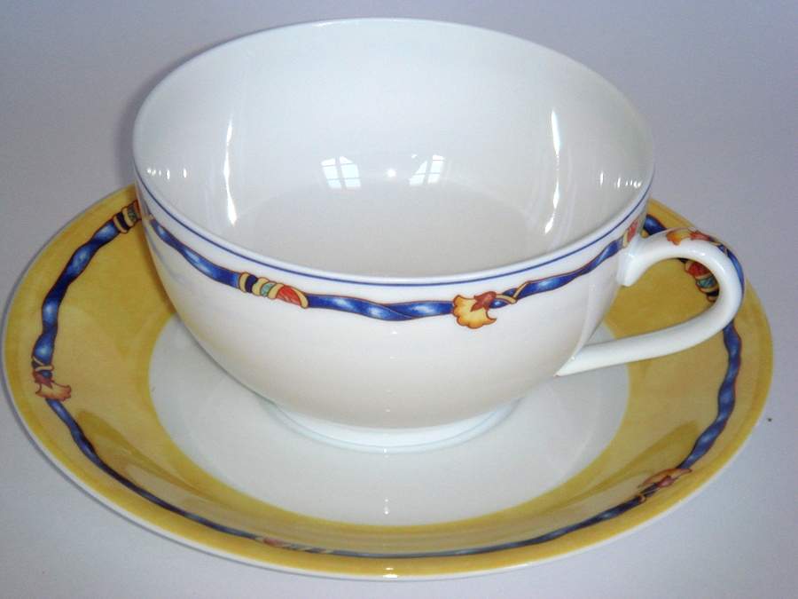 Borghese Jumbo Cup & Saucer Set by Bernardaud-1
