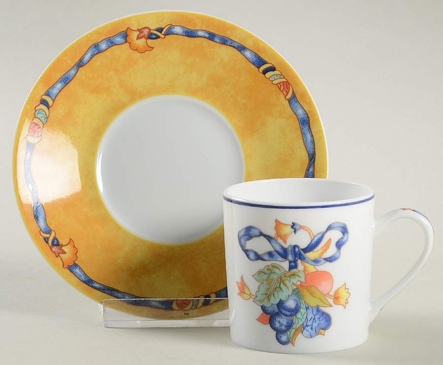 Borghese Flat Demitasse Cup & Saucer Set by Bernardaud-1