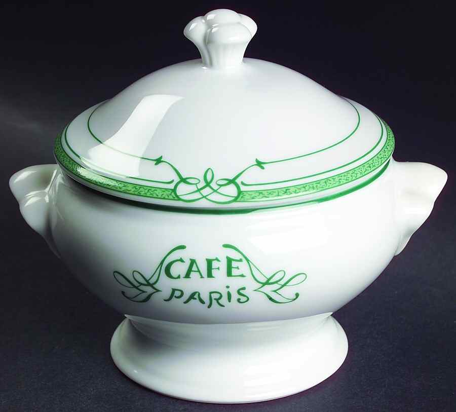 Cafe Paris Green Individual Soup & Lid by Bernardaud-1