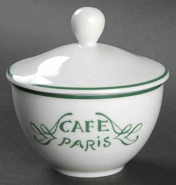 Cafe Paris Green Sugar Bowl & Lid by Bernardaud-1