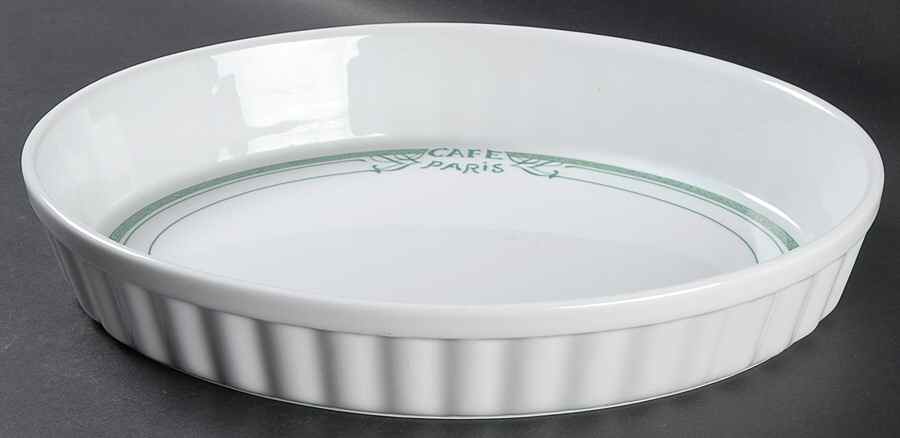 Cafe Paris Green 13" Oval Baker by Bernardaud-1