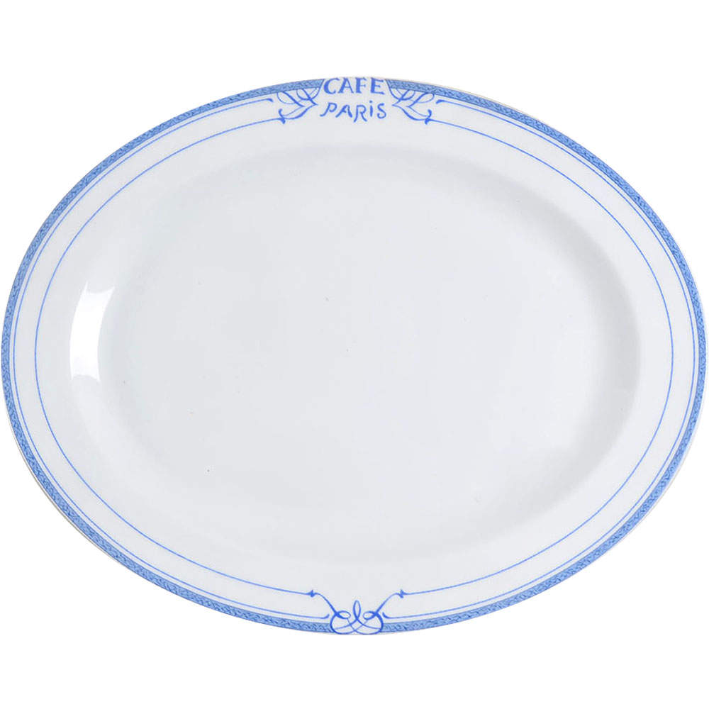 Cafe Paris Blue 15" Oval Serving Platter by Bernardaud-1