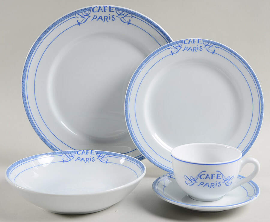 Cafe Paris Blue 5 Piece Place Setting by Bernardaud-1