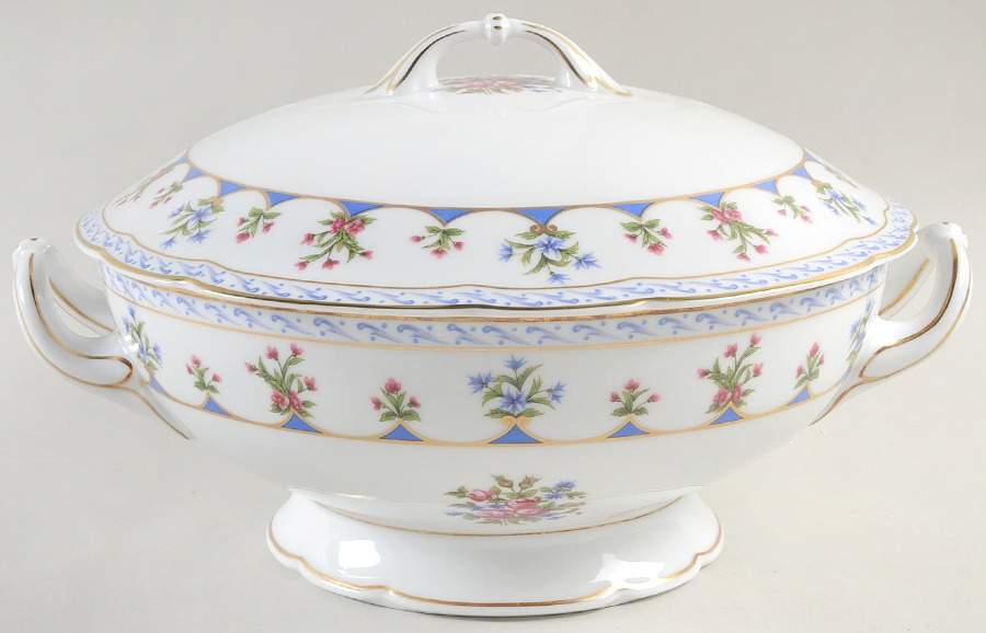 Chateaubriand Blue Tureen &  Lid by Bernardaud-1