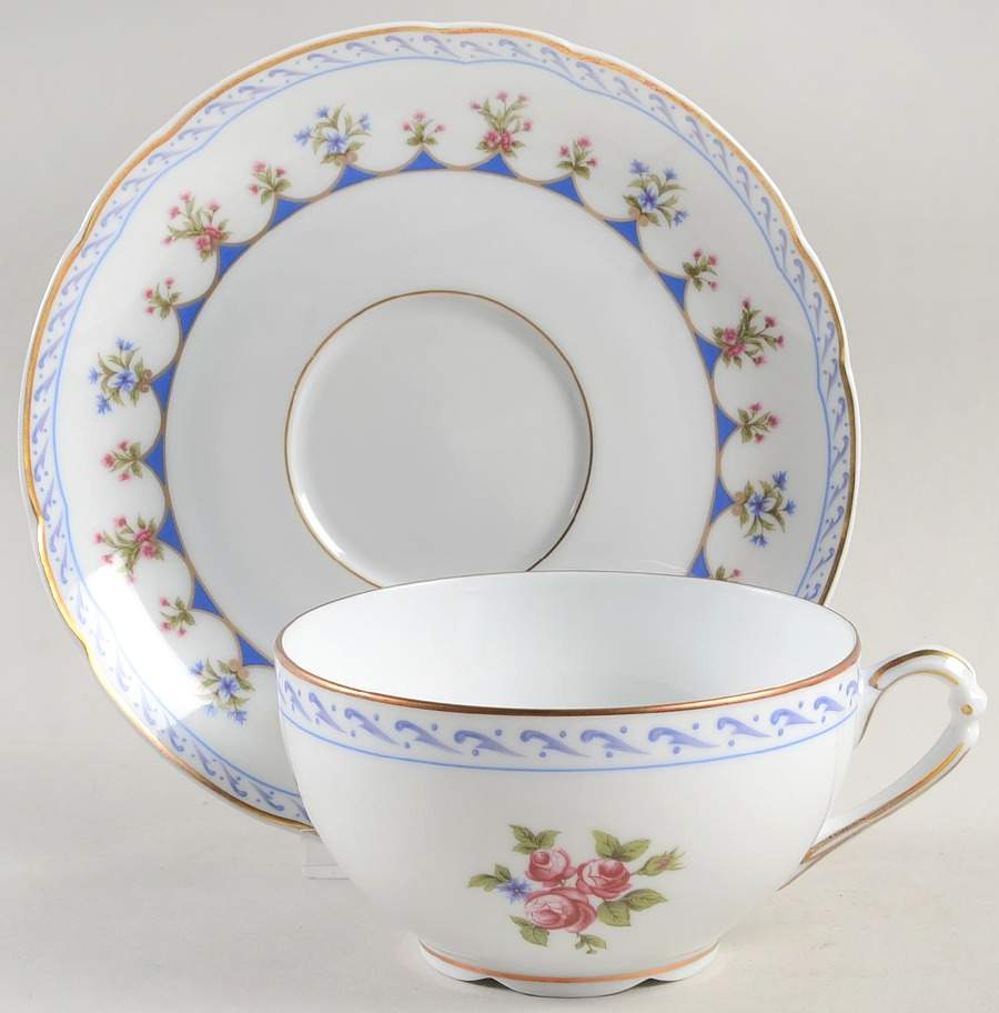Chateaubriand Blue Jumbo Cup & Saucer Set by Bernardaud-1