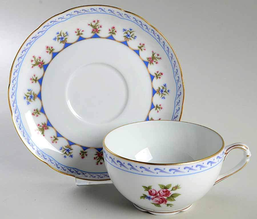 Chateaubriand Blue Jumbo Cup & Saucer Set by Bernardaud-1